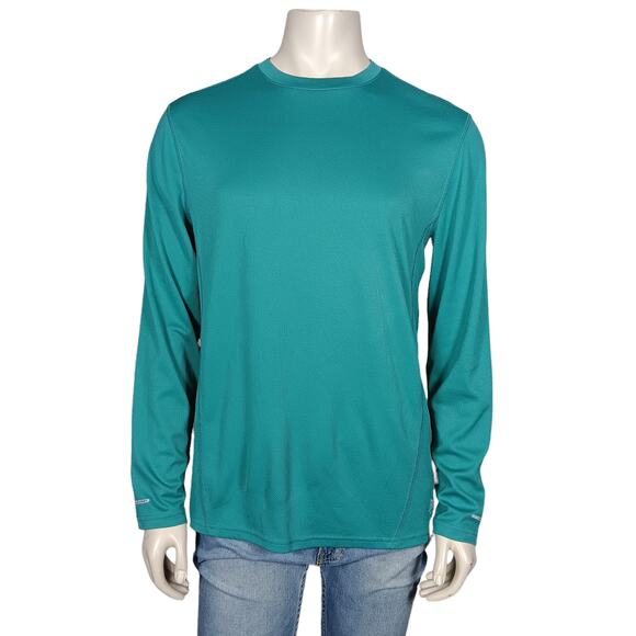Everlast Sport Wicking Long Sleeve Tee Size Large Green Crewneck - Picture 1 of 8
